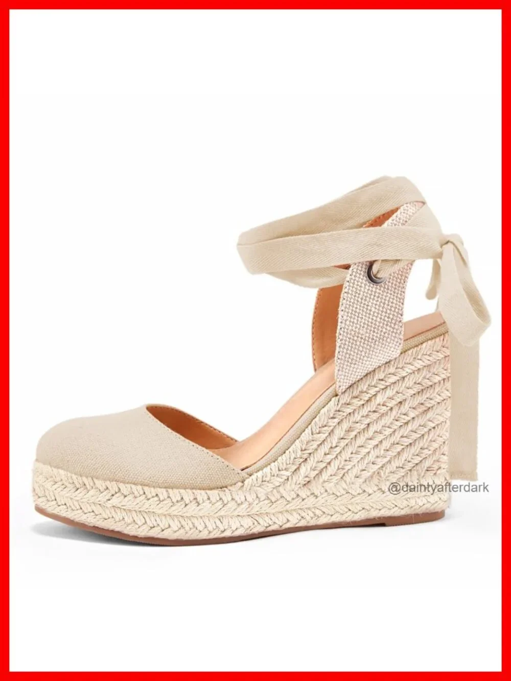 Women's Espadrille Wedge Sandals Lace Up Ankle Strap